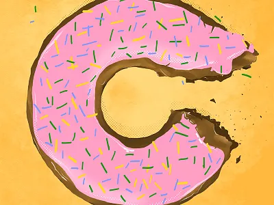 The Letter C c couthcap dropcap food illustration kevin layshock letter