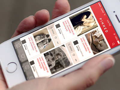 Pinned UI app feed flat homepage mobile pinboard pinterest ui ui kit user interface