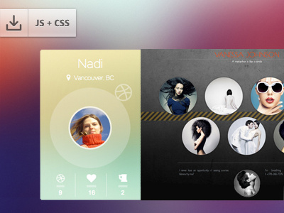 Freebie: Dribbble Profile web module card css dribbble flat flat design free freebie javascript js profile shot web