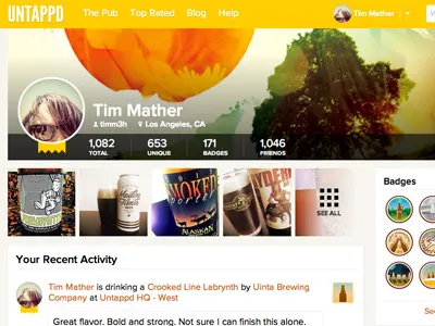 Untappd User Profile beer circles cover profile untappd