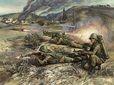 ATGM "Metis" akm anti tank illustration infantry rocket soldiers uniforms war weapons zvezda