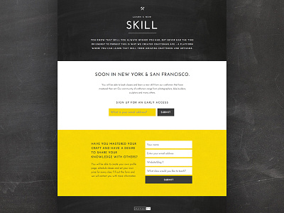 CraftsmanAve Landingpage black chalkboard craft landingpage onepager responsive vintage website yellow