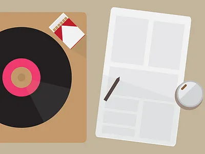 Flat Illustration coffee colors design draft flat illustration illustrator music newspaper shadows sketch