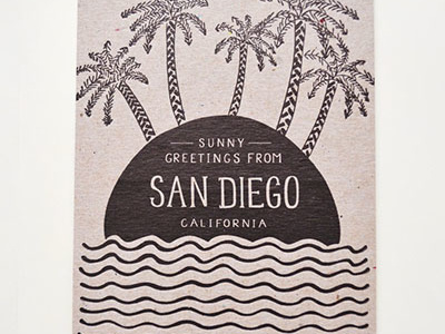 SD postcard hand lettering illustration letterpress typography