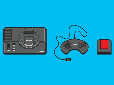 #39 Megadrive console digital freelance illustrator games illustration illustrator megadrive sega vector