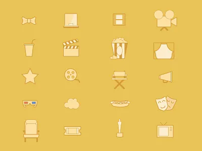 movie icons film icons movie popcorn theatre ticket