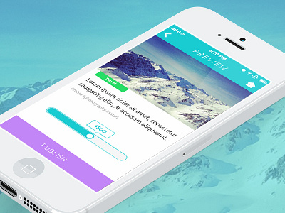 Work in progress app blue clean content design flat ios slide ui