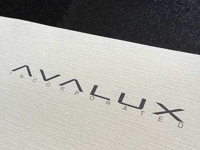 AVALUX Letterhead black black and white dark letterhead linen paper logo mark sleek white word wordmark