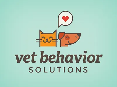Vet Behavior Solutions Logo adelle cat dog gotham rounded heart pet logo pets