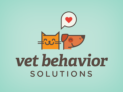 Vet Behavior Solutions Logo adelle cat dog gotham rounded heart pet logo pets