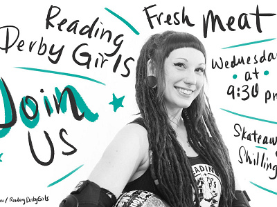 Roller Derby Recruitment derby doodle illustration lettering roller derby skating type