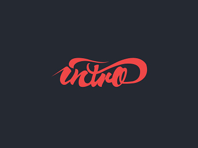 Intro Script brand branding brush pen calligraphy design flat flow handwritten intro logo retro script