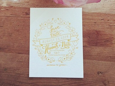 Wedding Save the Date hand drawn invitation lettering letterpress save the date wedding