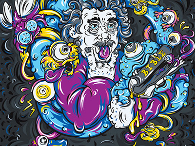 Albert Einstein & His Genius design einstein illustration t shirt