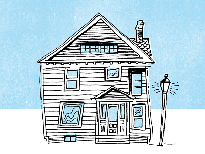 House blue drawing home house lamp sweet