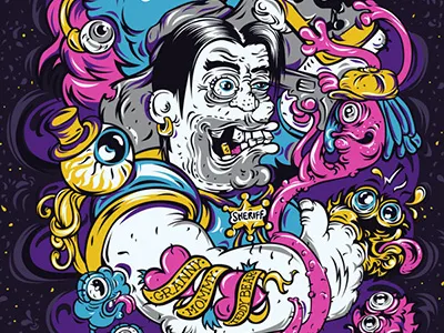 All or nothing design illustration sheriff t shirt