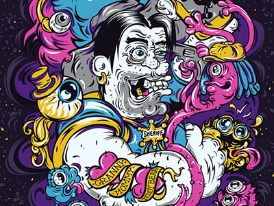 All or nothing design illustration sheriff t shirt