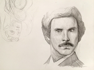 Will Ferrell Sketch anchorman art portrait sketch study will ferrell