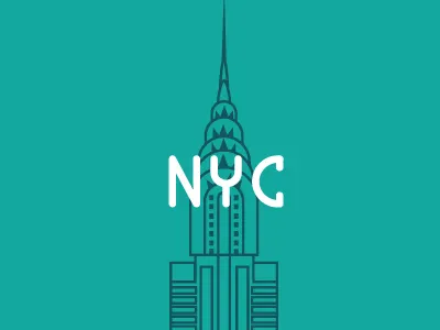 NY State of Mind bored building chrysler illustration nyc type typography