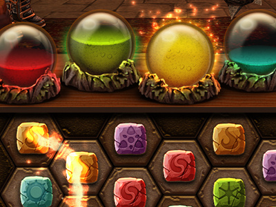 Orbs game illustration mobile orbs ruins