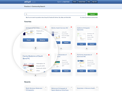 Site Generator Redesign dashboard favorites intuit search ui