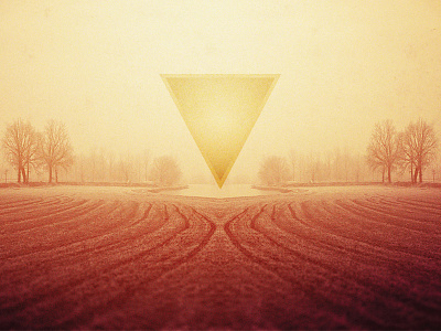 Drive Until It Burns Your Bones abstract burnt fall gold reflect triangle warm