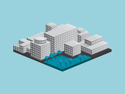 City tile 3d city graphic illustration illustrator nature urban visual