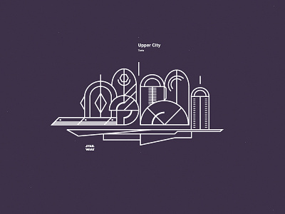 Upper City city line art star wars taris upper city white