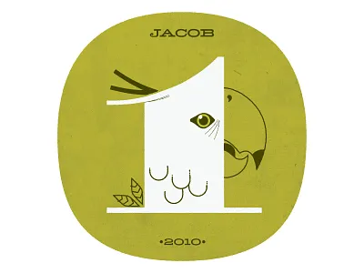 Number 1 1 bird illustration number one parrot pompadour texture