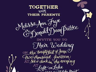 Wedding Invite calligraphy cursive hand lettering invitation invite lettering wedding