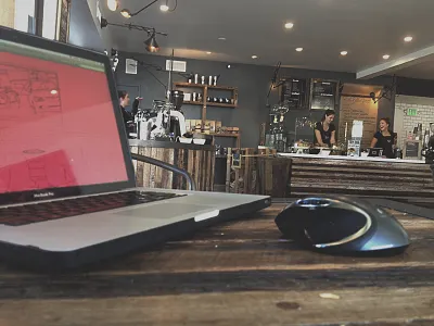 Coffee Shop Crawl coffee coffee shop desk mac macbook macbook pro san diego workspace zach zach travis zack zack travis