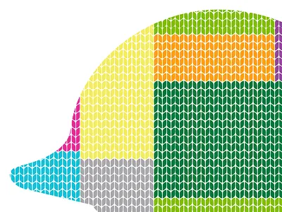 Duck-bomb illustation knit yarn