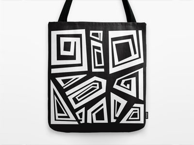 Black and White Maze abstract black geometric graphic maze shapes white