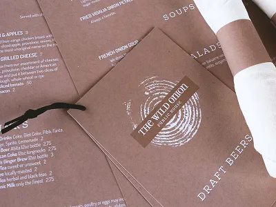 The Wild Onion branding menu restaurant