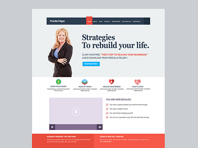 Landing Page Mockup clean design flat website