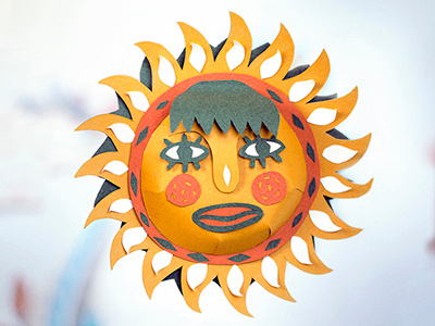 Sun craft garland paper sun toy