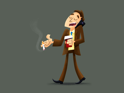 Smoking Zone - Marketing Professional cartoon character illustration smoking