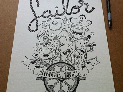 Sailor doodles monsters posca samnuts