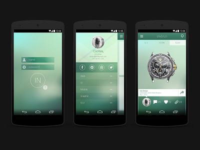 Dribblev2 green gui mobile nexus5 photoshop spring ui