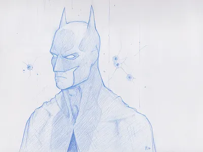 Batman Sketch Finalized batman blue pencil sketch
