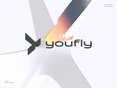 Youfly®ㅤㅤ/ Logo app asymmetrical aviation bird branding custom flight fly geomatric logo logo design logo designer sky tech triangle ui website y y logo