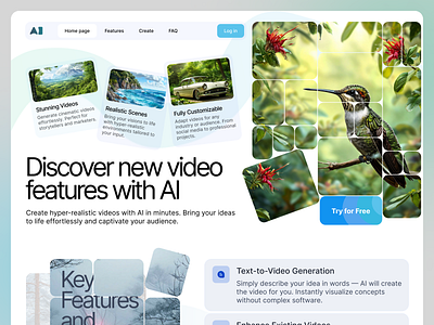 Video AI | First Screen ai design first screen landing page ui uiux video