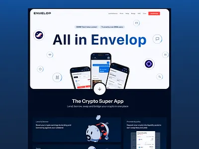 ENVELOP - Cryptocurrency Platform bitcoin blockchain borrowing crypto cryptocurrency cryptocurrency platform defi design dex financial services fintech interface lending modern design swapping tokens trade user friendly user experience web3
