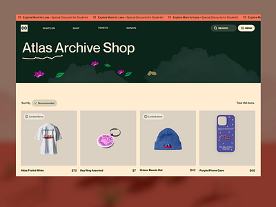 Atlas Online Shop animation ecommerce interaction landing page modern shop ui ux web design website