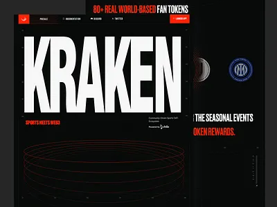 KRAKEN - WEB3 SPORTS PLATFORM cryptocurrency dark theme digital assets fan tokens home page modern design real word tokens seasonal events sports clubs sports fans sports platform token rewards trading ui design user interface ux design uxui web ui web ux web3