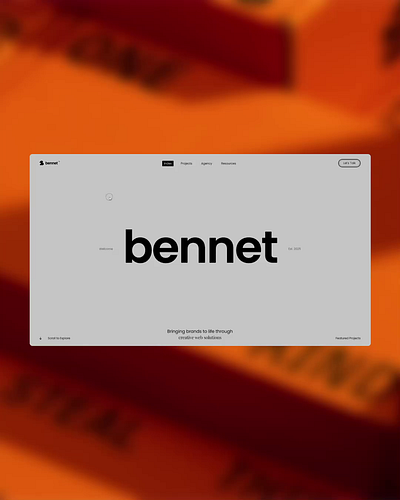 Bennet - Landing Page agency clapat clean design illustration minimal portfolio showcase ui website