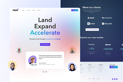 Nue.io - leading quote-to-revenue platform branding finance gradient ui ux web