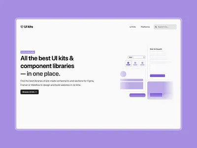 UI Kits - Figma, Webflow & Framer component libraries components directory figma framer hero minimal modern ui ui kit untitled ui web design webflow website