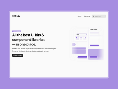 UI Kits - Figma, Webflow & Framer component libraries components directory figma framer hero minimal modern ui ui kit untitled ui web design webflow website