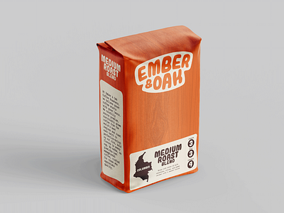 Ember & Oak Coffee Roasters - Bean Bag branding design graphic design illustration logo